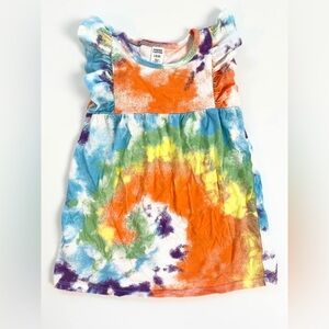 Harper Canyon Tie-Dye Kids Dress - Orange, Blue, Green, Purple